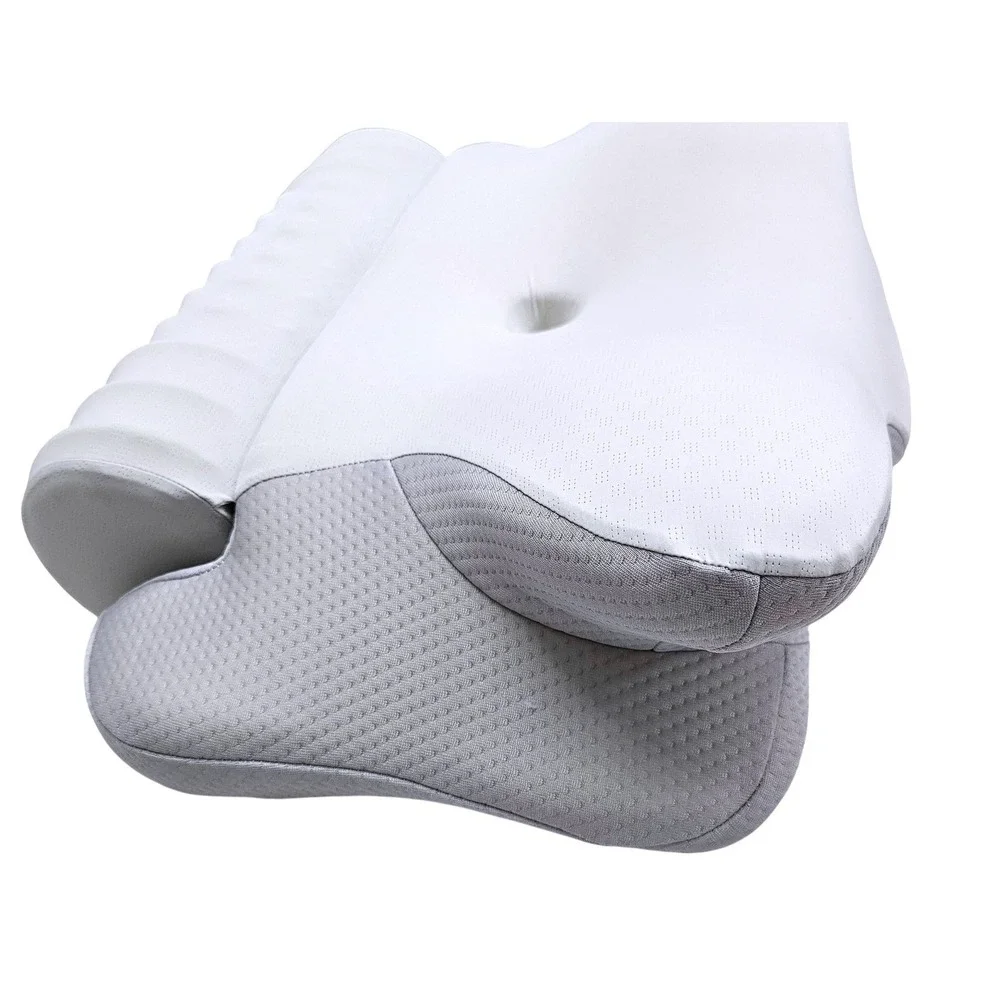 Onesmile Ergonomic Cervical Contour Pillow Memory Foam Neck Support Bedding EUC